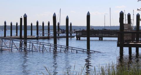 A gangway collapsed on the St. Marys Waterfront on Tuesday morning, injuring 17 and sending six people to hospitals in St. Marys and Jacksonville, Fla.