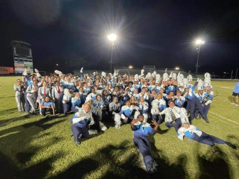 The Camden County High School Marching Band was named Grand Champions of the Okefenokee Sound of Gold Marching Competition. 