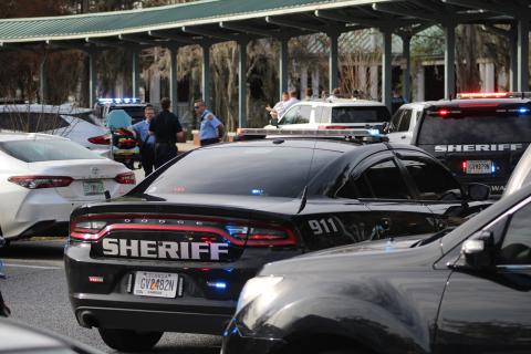 Law enforcement officials from the Camden County Sheriff’s Office, St. Marys Police Department and Kingsland Police Department rushed to Camden County High School after a reported shooting. The shooting was a hoax, officials said.