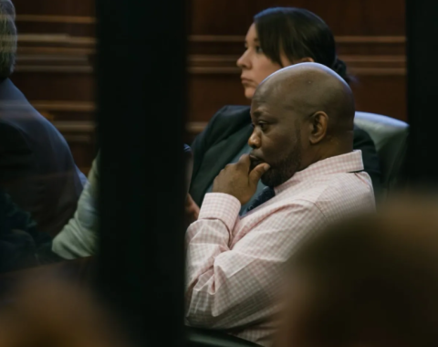 Varshan Brown, 49, of Woodbine listens to court proceedings on Sept. 14. (Justin Taylor | The Current)