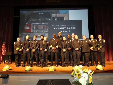 Camden County Fire Rescue added seven new firefighters to its force.