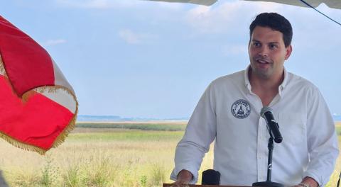 State Rep. Steven Sainz speaks last week during a bill signing led by Gov. Brian Kemp.