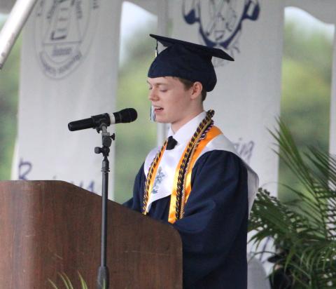 Photos by Scott J. Bryan | Tribune & Georgian Camden County High School Valedictorian Keegan Williams offers his thoughts ahead of the school’s 2024 graduation.