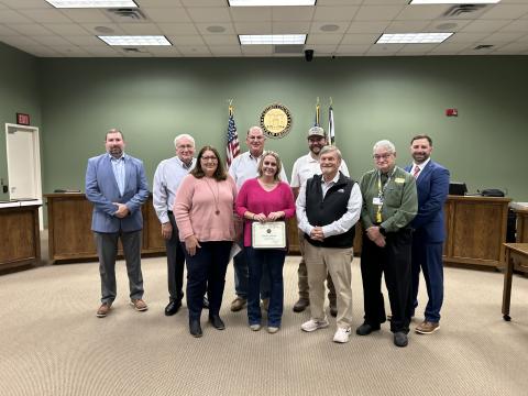 Summer Sullivan, center, was awarded the Employee of the Quarter for her work in the Camden County Tax Assessors Office.