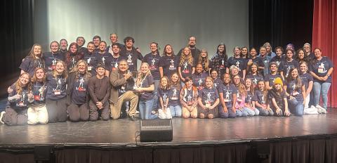 Saltwater Performing Arts’ “Matilda the Musical” cast and crew enjoy their win at the Georgia Theatre Conference and prepare for the next round in Baltimore Md., at the Southeastern Theatre Conference.  