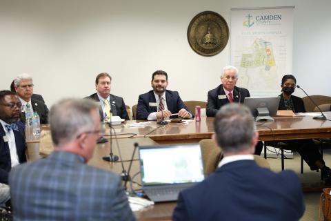 State Rep. Steven Sainz (R-St. Marys) listens to a presentation about the Georgia/Florida Sports Project during a House Economic Development and Tourism Committee hearing.