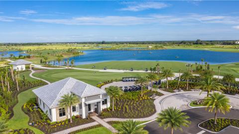 An artist rendering provided by Taylor Morrison shows the planned pro shop and aqua driving range that will be featured at the new Esplanade golf course. The golf course is part of a planned 1,300-home community.