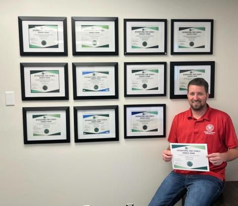 Camden County’s Petie Kemp has earned the combination residential and combination commercial building inspector certifications through the International Code Council