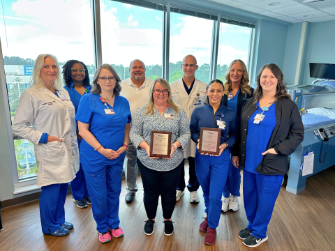 Southeast Georgia Health System’s Camden Campus Wound Care Center team members, from left, are Donna Geiger, Camille McGowan, Nancy Turner, Jim Hendrix, Jennifer Bailey, Benjamin Bograd, Stephanie Soto-Bowen, Ashley Holland and Angie Hanson.