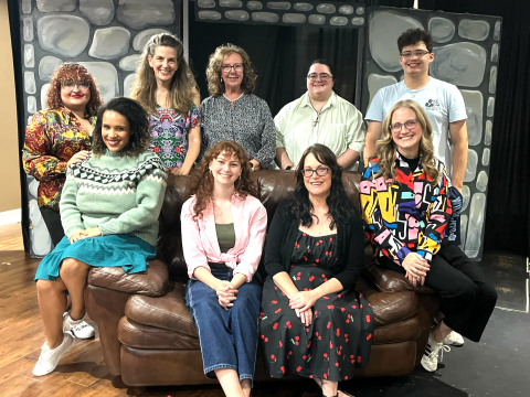 Saltwater Performing Arts will perform “Steel Magnolias” June 19-22. Front row, from left, are cast members Eden George, Shelby Armentrout, Nichole Sternad and Whitney Bryan. Back row: Samantha Champeau, Edie Blakenburg, Denise Oravec, Anna Wheater and Chance Davis.