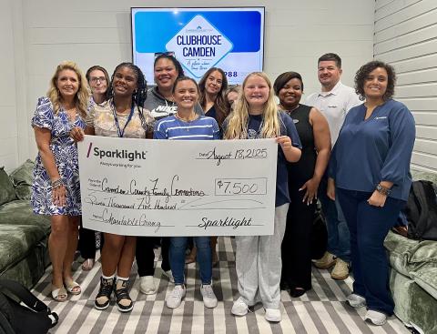 Sparklight recently donated $7,500 to Camden County Family Connections to support the Healthy Eating Habits Program at Clubhouse Camden.