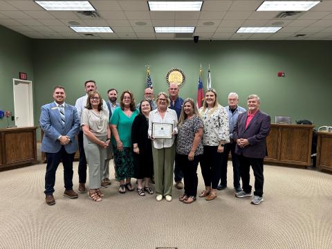 Camden County Finance & Budget Department’s Melissa Rogers, center, was honored as the county’s Employee of the Quarter.
