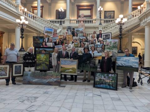 Camden County High School Visual Arts teacher Chris Dougherty is one of 40 artists who have their work in the “Art of Georgia” display at the Georgia State Capitol.