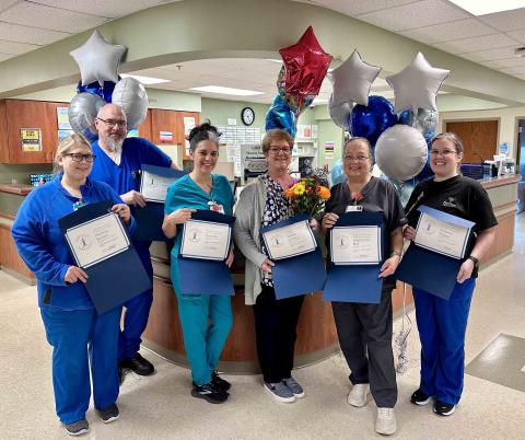 Heather Bonetti, from left, Jeff Graby, Doris Rist, Norah Shusko, Stephanie Bird and Autumn Parson represent the Southeast Georgia Health System Camden Campus Med/Surg team.
