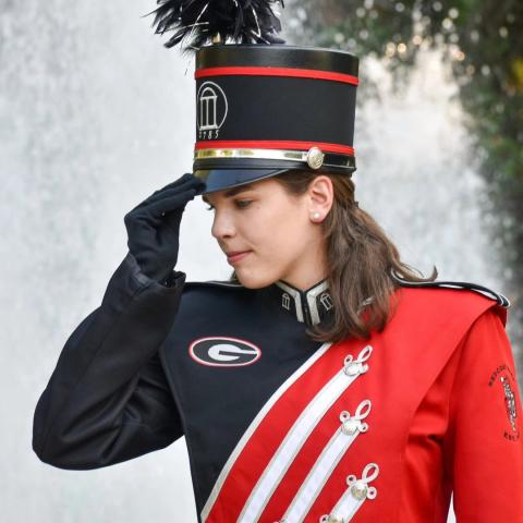 Camden County High graduate Caitlin Shupe is one of four drum majors for the University of Georgia's Redcoat Marching Band.