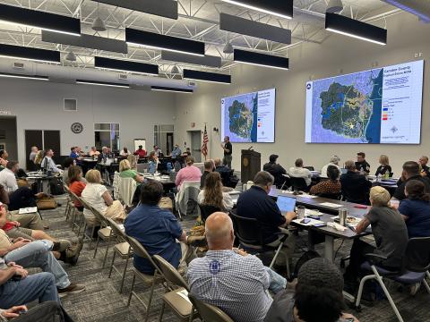 Community partners participated in a Hurricane Sentinel 2026 Tabletop Exercise earlier this month at the Camden County Resiliency Operations Center.