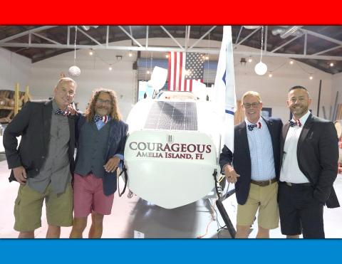 From left, Billy Cimino, Paul Lore, Hupp Huppmann and Cameron Hansen are Foar From Home, a group that will pilot Courageous in the Talisker Whisky Atlantic Challenge, a rowing competition taking place in December 2021. GARY D. MORGAN/FOR THE NEWS-LEADER