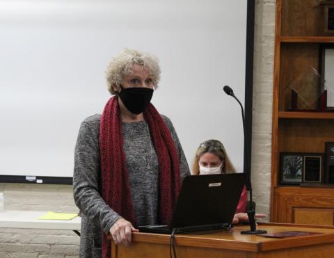 In her final quarterly report to the City Commission as Fernandina Beach Main Street’s executive director, Arlene Filkoff thanked the commission for its support. “I feel like this program is starting to feel like a team coming together, and I think that in large part that is due to your leadership, along with the charter officers and city staff,” Filkoff told the commission. JULIA ROBERTS/NEWS-LEADER