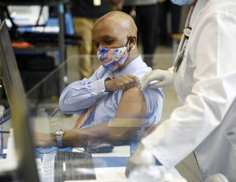 On Monday, UF Health Jacksonville CEO Dr. Leon L. Haley Jr. received the first COVID-19 vaccination in Florida. The first round of vaccinations will go to health care workers, with thousands expected to have been vaccinated by the end of the week. UF HEALTH JACKSONVILLE