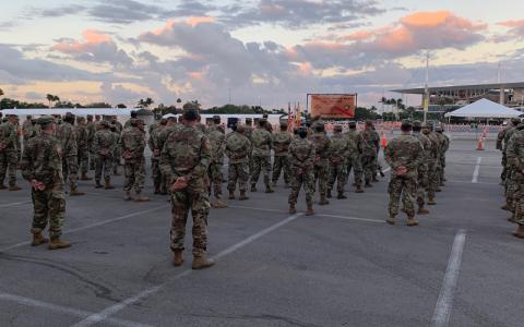 Guardsmen from the 50th Regional Support Group, Homestead, Fla., commanded by Col. Ricardo Roig. SUBMITTED