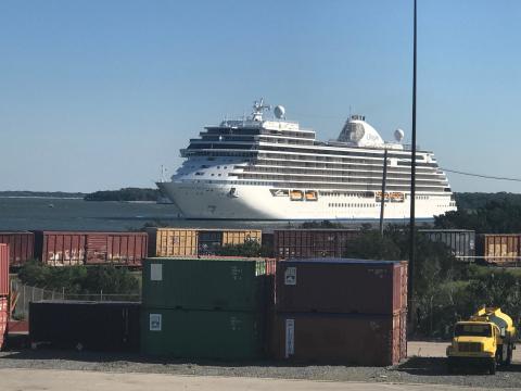 The 735-foot cruise ship Seven Seas Explorer at the Port of Fernandina.  Robert Fiege/News-Leader