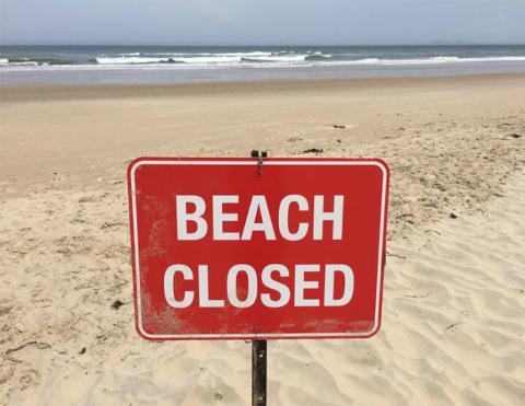All public beaches on Amelia Island have been closed by order of the city of Fernandina Beach and Nassau County. COURTESY OF MIKE LEDNOVICH/SPECIAL