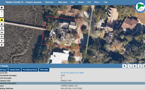 Nassau County Commissioner Danny Leeper says that the Florence Point Drive home that he and his wife own, which is outside the district he represents, was purchased as an investment and that he lives in a South Fletcher Avenue apartment located inside his district. NASSAU COUNTY PROPERTY APPRAISER'S OFFICE
