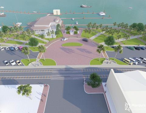 The latest look envisioned for the foot of Centre Street. Courtesy Marquis Latimer + Halbeck