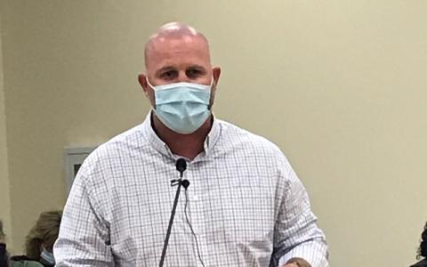 Brad Wright, who said his daughter plays volleyball at Fernandina Beach High School, asked that parents be allowed to attend sporting events when Nassau County schools reopen in August so they can make video recordings of their children playing to share with college coaches and recruiters. JULIA ROBERTS/NEWS-LEADER