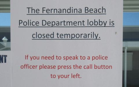 The lobby at the Fernandina Beach Police Department has closed to help limit the potential spread of coronavirus, according to Chief Jim Hurley. JULIA ROBERTS/NEWS-LEADER
