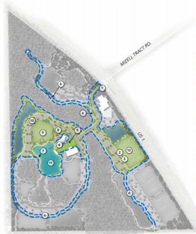 The first phase of the regional park will cost $4.4 million and includes the entry road, signage, pavilions, restrooms, a village green, 9,400 linear feet of trails, a playground, multiuse fields, a pond and 280 parking spaces.