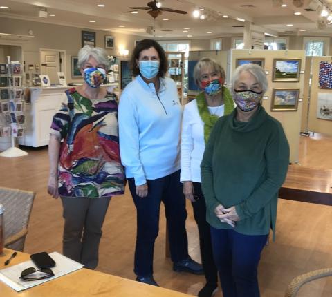 The Plantation Artists’ Guild and Gallery 2020 A Look Back steering committee includes, from left, Karen Bowden, Sarah Edwards, Dickie Anderson and Barbara Hopkins.