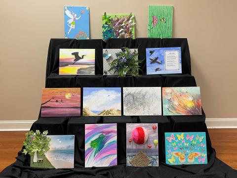 Flight, the second themed art exhibit of the NCCOA-CHPC Creative HeARTs partnership, features 14 personal visions of flight represented in a variety of artistic media, including painting, collage and photography.