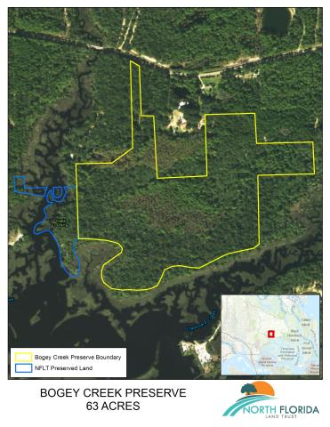 Bogey Creek Preserve is an example of NFLT partnering to acquire land to be conserved and protected for the public's use. 