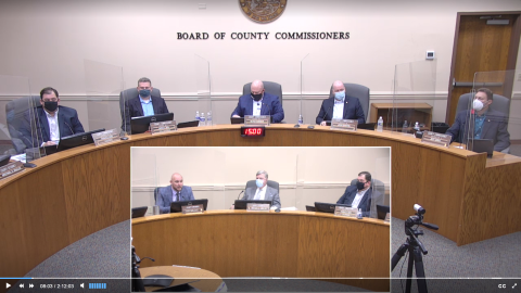 County Manager Taco Pope, County Attorney Mike Mullin and County Chairman Thomas Ford
