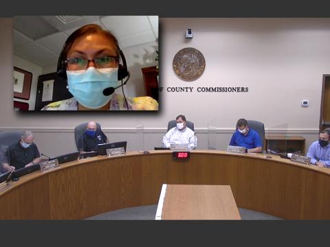 Dr. Eugenia Ngo-Seidel, the director of Florida Department of Health-Nassau, addressed the Nassau County Board of County Commissioners on Wednesday. BOCC