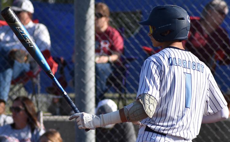 Garrett Albright steps to the plate in the Wildcats’ win over Lowndes. (Andy Diffenderfer, Tribune & Georgian)