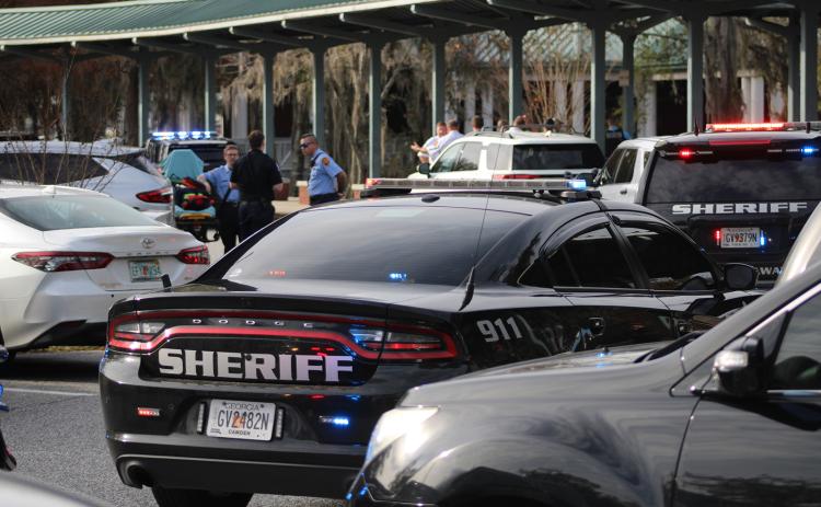 Law enforcement officials from the Camden County Sheriff’s Office, St. Marys Police Department and Kingsland Police Department rushed to Camden County High School after a reported shooting. The shooting was a hoax, officials said.