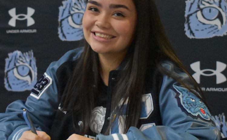 Camden County High tennis player Drea Robinson signed Tuesday with Piedmont University. (Andy Diffenderfer, Tribune & Georgian)