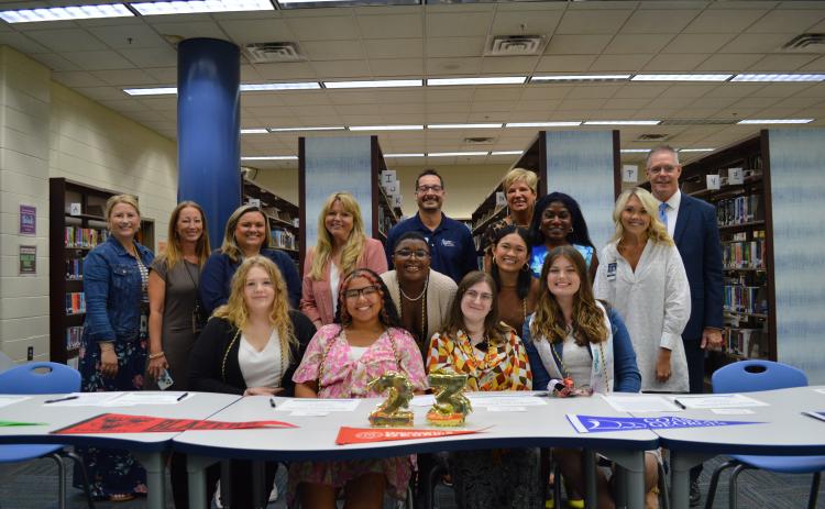 Six Camden County High School seniors – Serena Moyeno, Riley Miller, Aryana LeGlise, Raina Croxton, Jessica Wright and Eowyn Agullo – participated in Georgia Future Educators Signing Day on May 2.