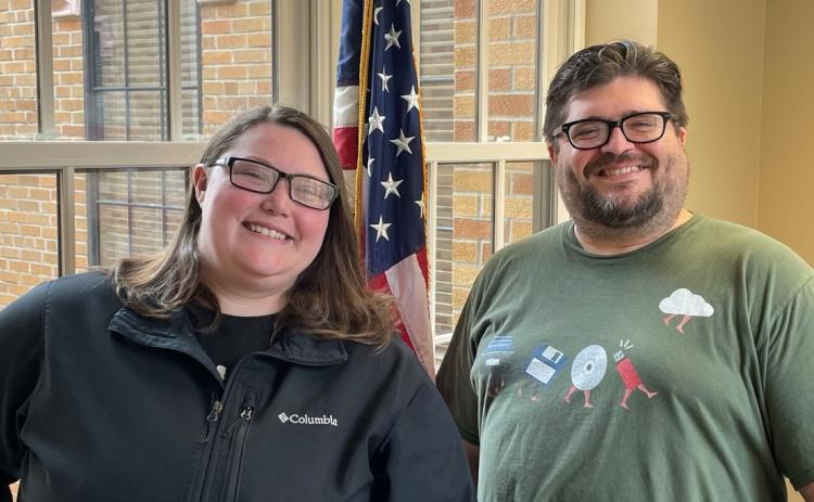 Camden County Board of Commissioners Information Technology Department’s Kayla Oliver, left, and Scott Van Osdol recently earned security certifications.