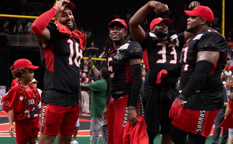 Former Wildcat Anthony Johnson (18) scored a touchdown in the National Arena League championship game last Saturday. (Submitted by Jacksonville Sharks)