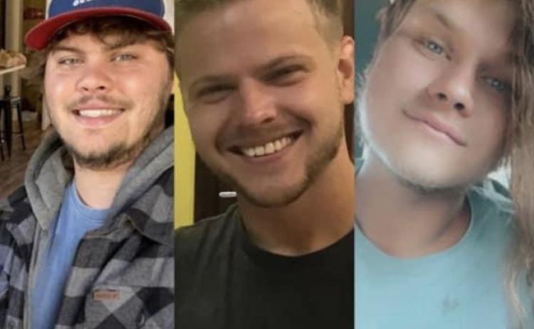 Christopher Tyler Barlow, from left, Caleb Wilkinson and Dalton Conway have been missing since October after the boat they were fishing on failed to return to Brunswick.
