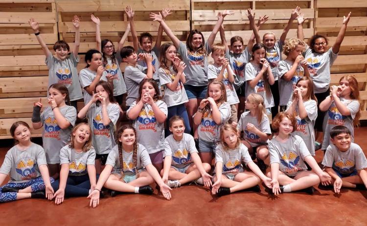Cast members for the Saltwater Performing Arts Junior Troupe’s “Chitty Chitty Bang Bang Jr.”  include, front row, from left, Zoey Marshall, Abigail Henry, Taylor Day, Addison Twelkemeier, Harper Conrad, Abi Puckett and Warren Udy. Second row: Evelynn Rose McKinney, Jewel McIlrath, Nora Francis, Ivy Freeman, Kylar Jones, Britton Wise and Scarlett Rain Armstrong. Third row: Daniel Champeau, Brantley Betchel, Bree Humphries, Grayson Groth, Molly Day and Tristan Birt. Back row: Landon Aligood, Kari Springer, Em