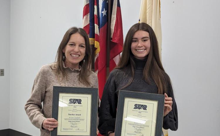 Amelia Acosta, right, was named the Kiwanis Club of St. Marys STAR Student. With Acosta is her STAR Teacher selection, Kristen Suddath.