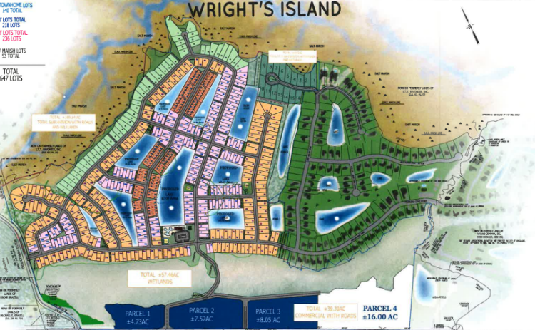 Plans as they stand now for the Wright’s Island development in Kingsland.