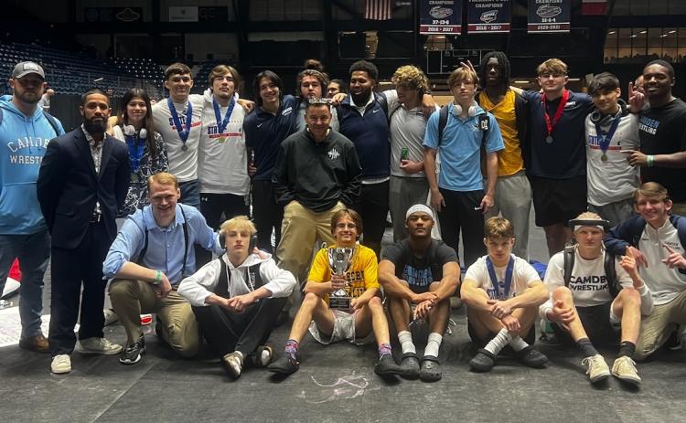 The Camden County boys wrestlers won their 11th straight state traditional championship last weekend in Macon. (Submitted photo)