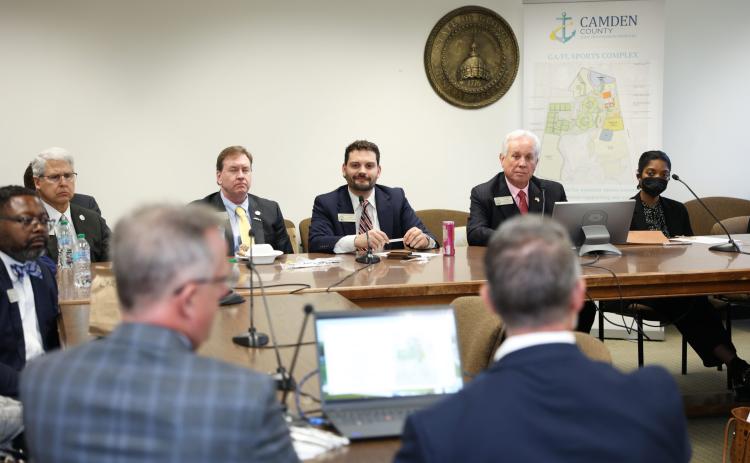 State Rep. Steven Sainz (R-St. Marys) listens to a presentation about the Georgia/Florida Sports Project during a House Economic Development and Tourism Committee hearing.