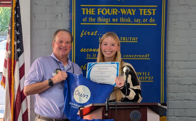 Camden County High School senior Sadie Streit was named the Rotary Club of Camden County’s Student of the Month for October.