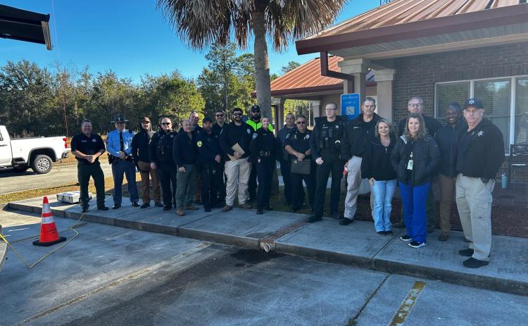 Representatives from Camden County Emergency Management, local and state law enforcement, fire and EMS agencies, the Camden County School System, and Southeast Georgia Health System attended an active threat exercise Dec. 12 at Mamie Lou Gross Elementary School in Woodbine.